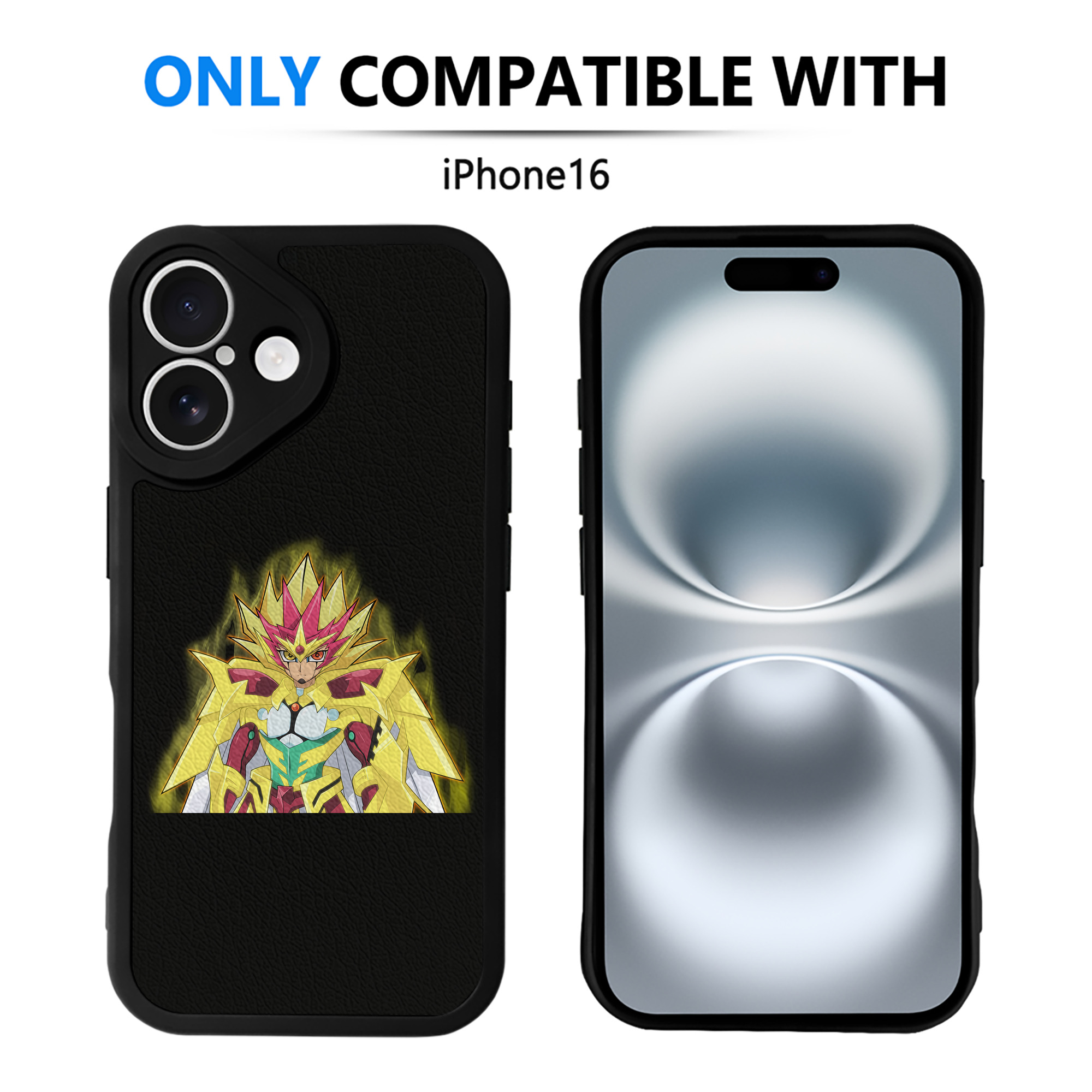 （画像用） 遊☆戯☆王 Yu-Gi-Oh! 【iPhone 16シリーズ対応】シリコンスマホケース（レザー調） 材質：シリコン